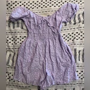 Forever 21 purple floral romper, size S